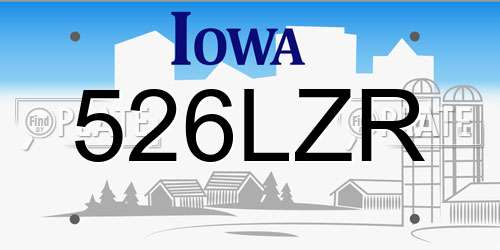 526LZR Iowa License Plate