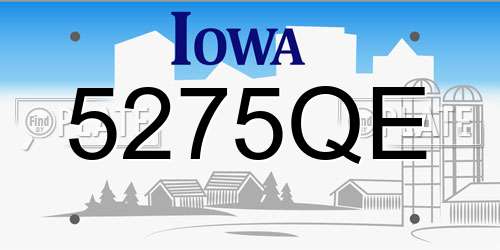 5275QE Iowa License Plate
