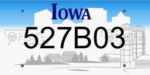 527B03 Iowa License Plate
