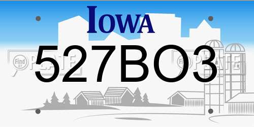 527BO3 Iowa License Plate