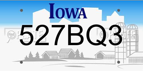 527BQ3 Iowa License Plate