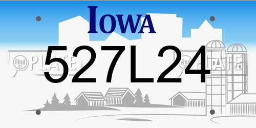 527L24 Iowa License Plate
