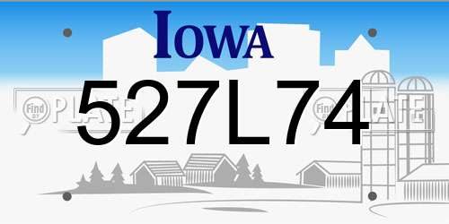 527L74 Iowa License Plate