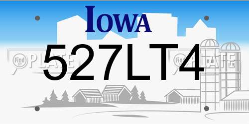 527LT4 Iowa License Plate