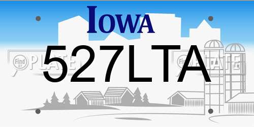 527LTA Iowa License Plate