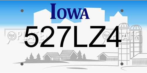 527LZ4 Iowa License Plate