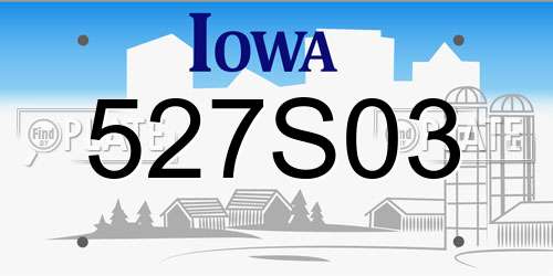 527S03 Iowa License Plate