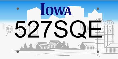 527SQE Iowa License Plate