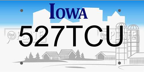527TCU Iowa License Plate