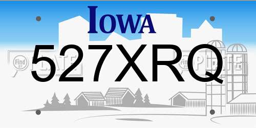 527XRQ Iowa License Plate
