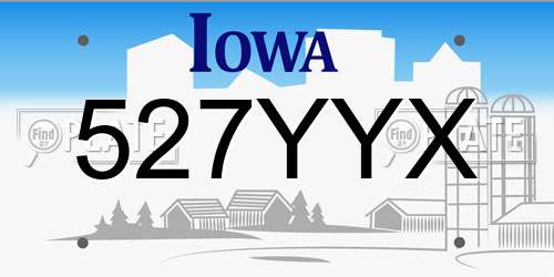 527YYX Iowa License Plate