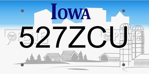 527ZCU Iowa License Plate