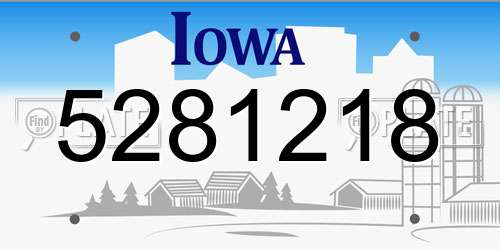 5281218 Iowa License Plate