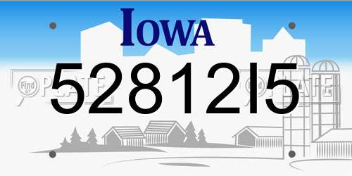 52812I5 Iowa License Plate