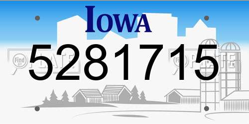5281715 Iowa License Plate
