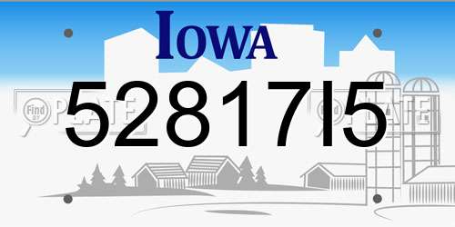 52817I5 Iowa License Plate