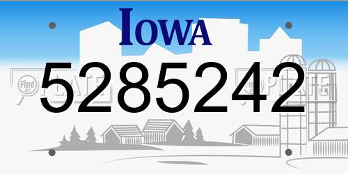 5285242 Iowa License Plate