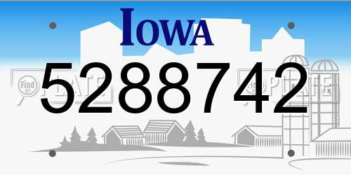 5288742 Iowa License Plate
