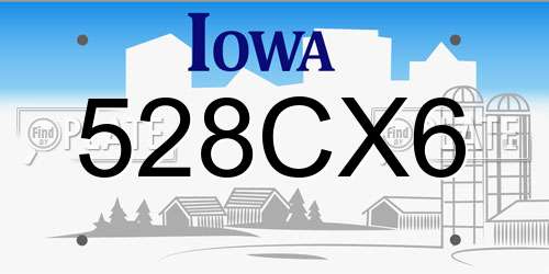 528CX6 Iowa License Plate