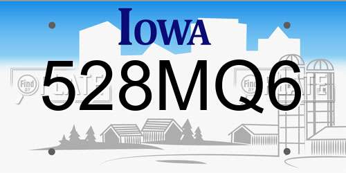528MQ6 Iowa License Plate