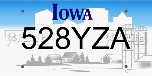 528YZA Iowa License Plate