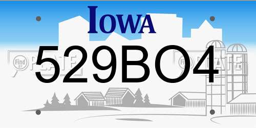 529BO4 Iowa License Plate