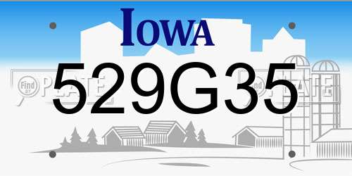 529G35 Iowa License Plate