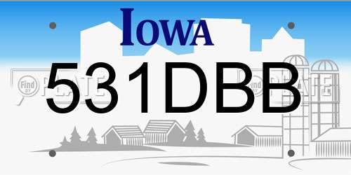 531DBB Iowa License Plate