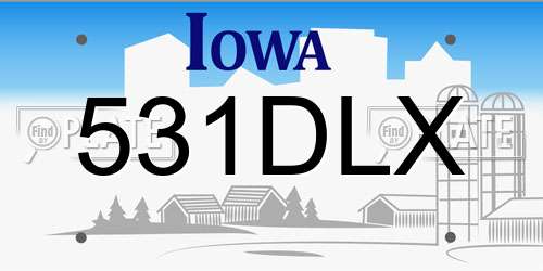 531DLX Iowa License Plate