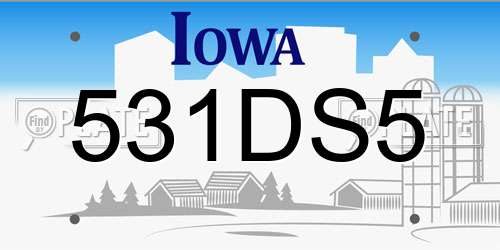 531DS5 Iowa License Plate