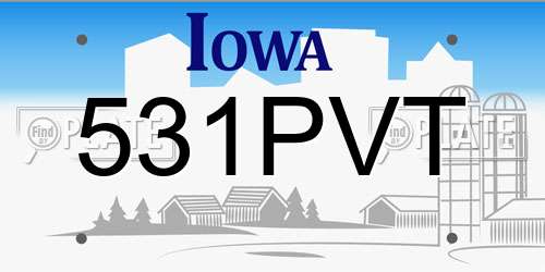 531PVT Iowa License Plate