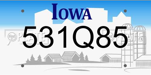 531Q85 Iowa License Plate