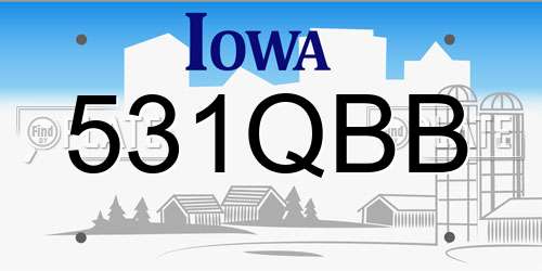 531QBB Iowa License Plate