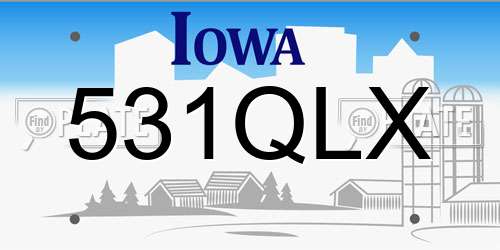 531QLX Iowa License Plate