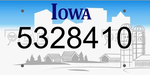 5328410 Iowa License Plate