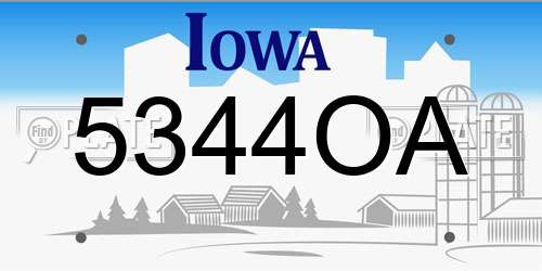 5344OA Iowa License Plate