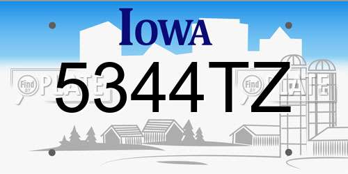 5344TZ Iowa License Plate