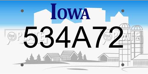 534A72 Iowa License Plate