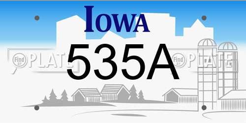 535A Iowa License Plate