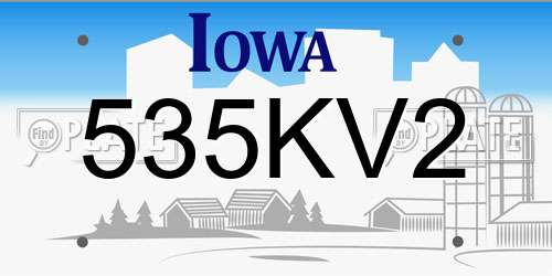 535KV2 Iowa License Plate