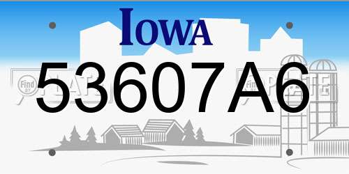 53607A6 Iowa License Plate
