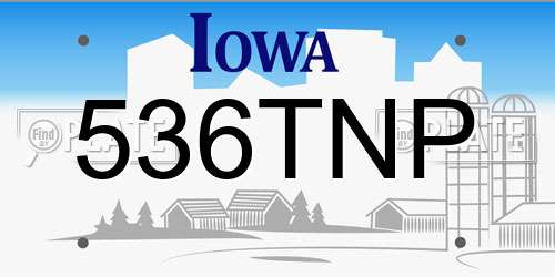 536TNP Iowa License Plate
