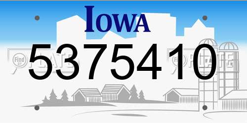 5375410 Iowa License Plate