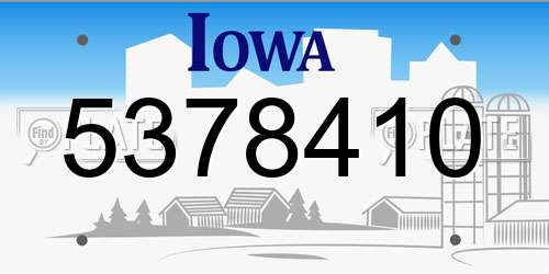 5378410 Iowa License Plate