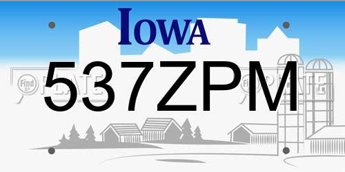 537ZPM Iowa License Plate