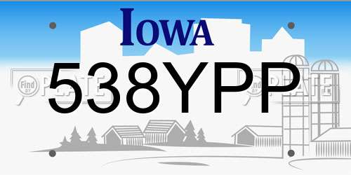 538YPP Iowa License Plate