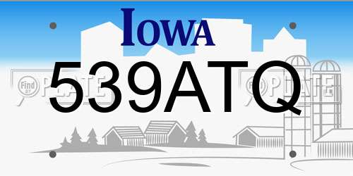 539ATQ Iowa License Plate