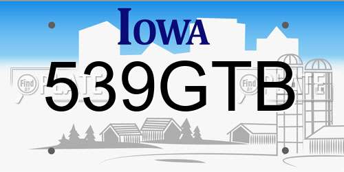 539GTB Iowa License Plate