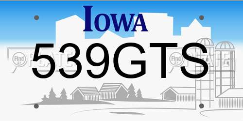 539GTS Iowa License Plate