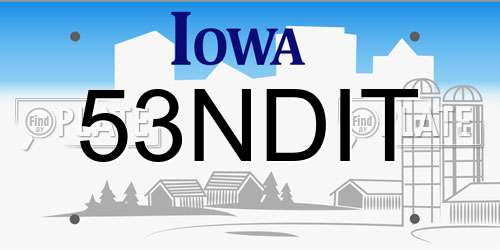 53NDIT Iowa License Plate